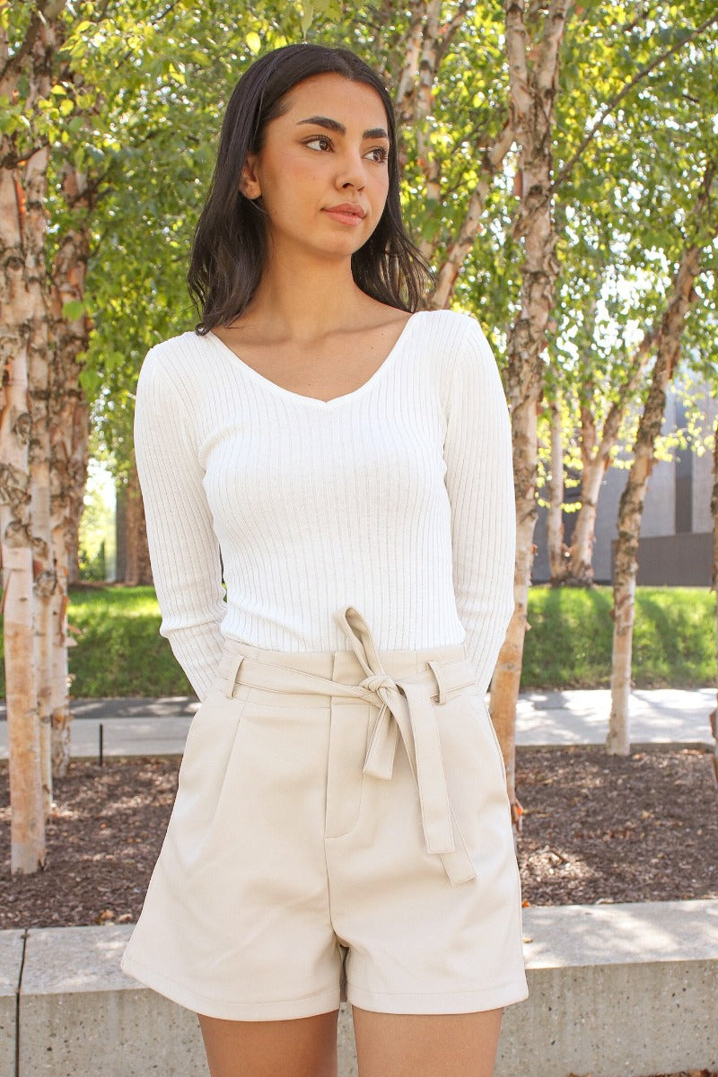 Jenny Long Sleeve Bodysuit White
